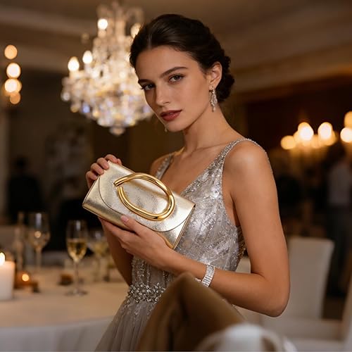Clutch Trendy Gold Handle
