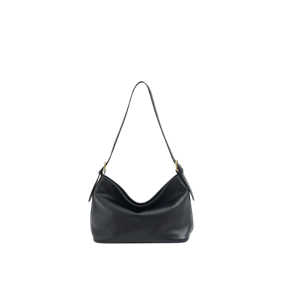 Black Leather Hobo Bag
