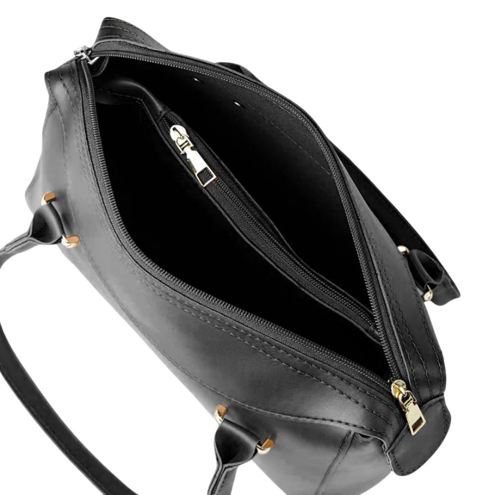 Black Leather Satchel Bag