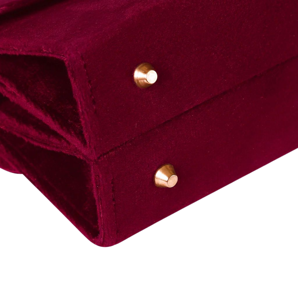 Maroon Velvet Clutch Bag