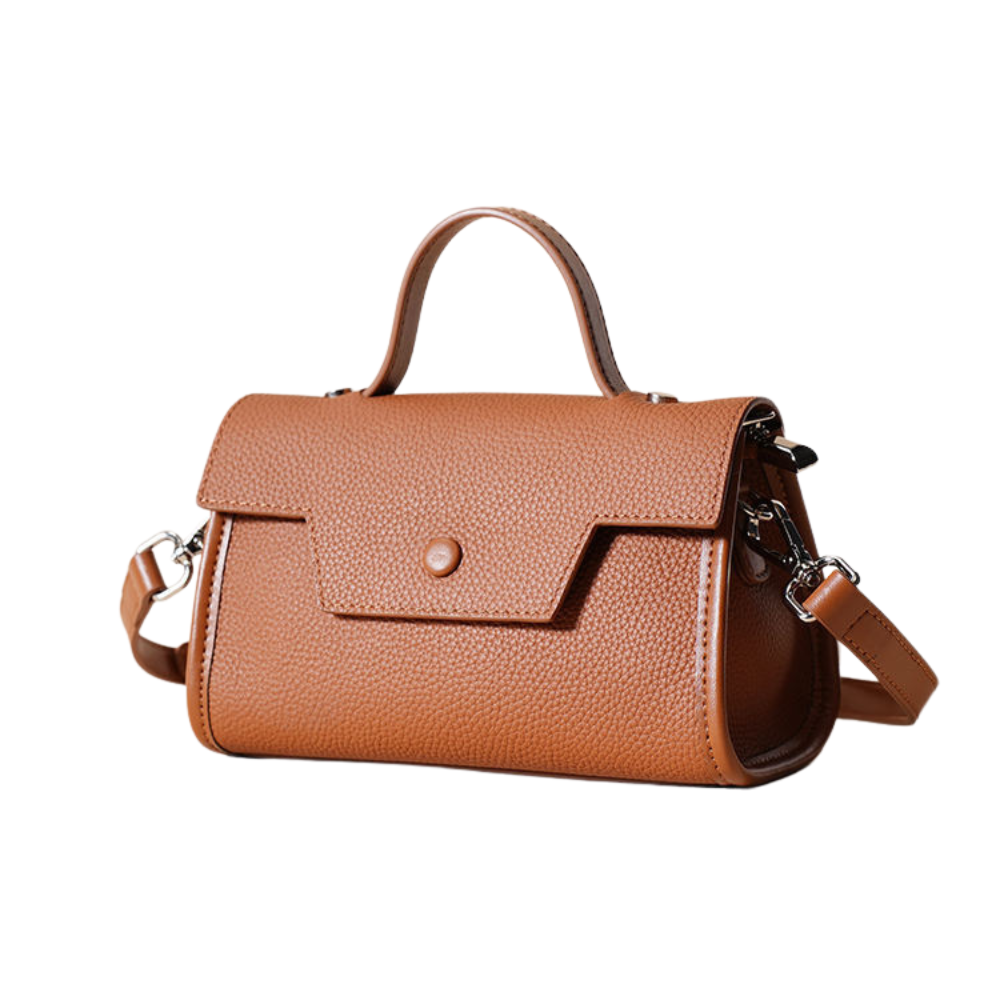 Brown Top Handle Handbag