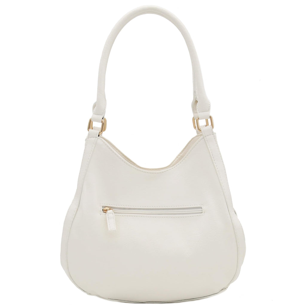Faux Leather Medium Hobo Bag