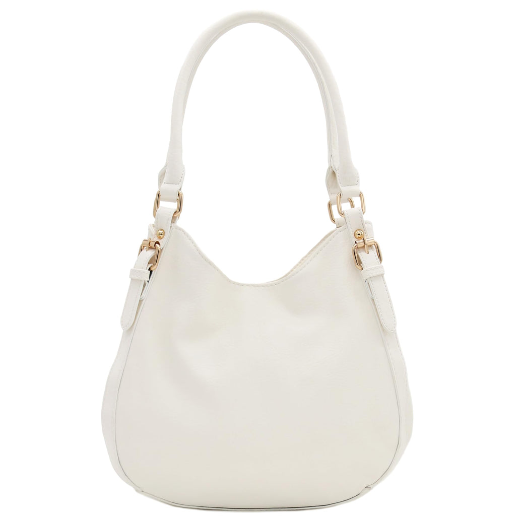Faux Leather Medium Hobo Bag