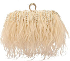 Natural Ostrich Feather Clutch