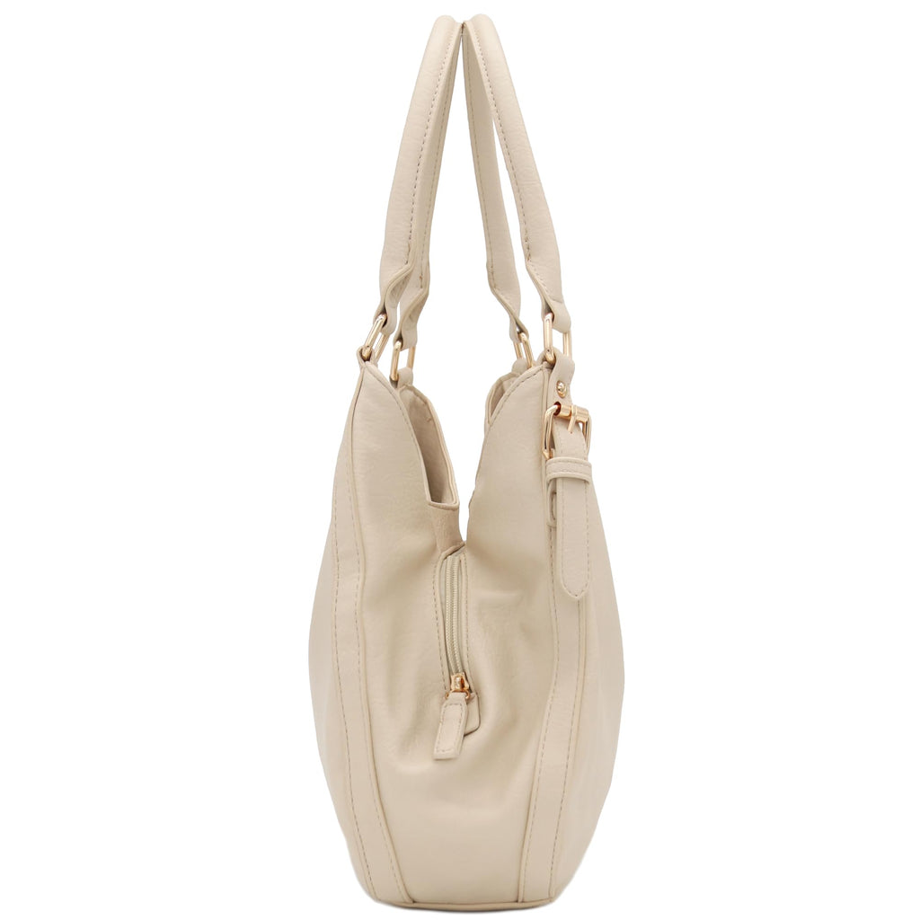 Faux Leather Medium Hobo Bag