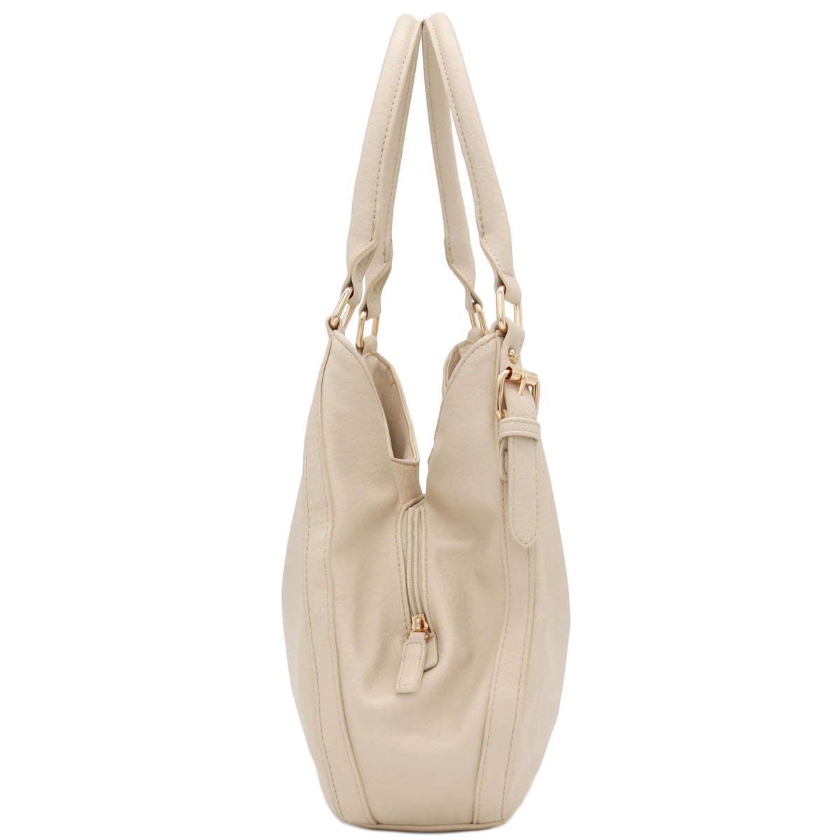 Faux Leather Medium Hobo Bag
