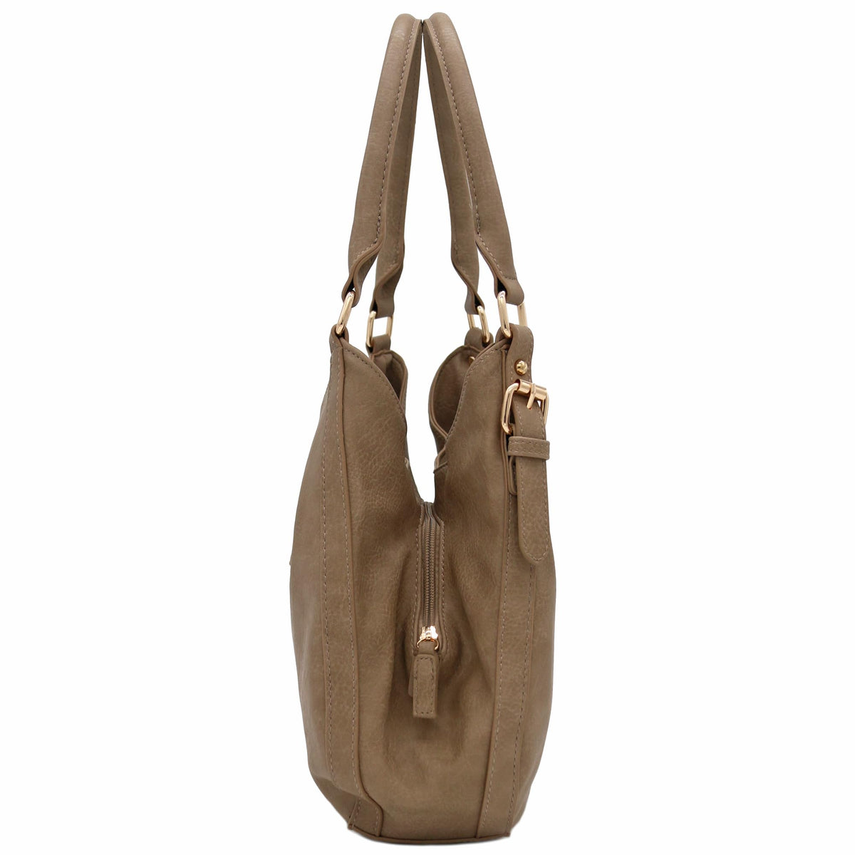 Faux Leather Medium Hobo Bag