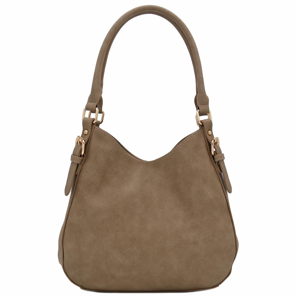 Faux Leather Medium Hobo Bag