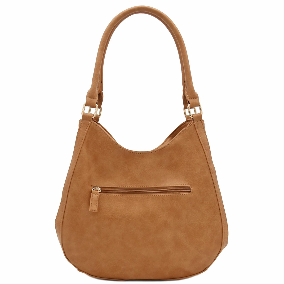 Faux Leather Medium Hobo Bag
