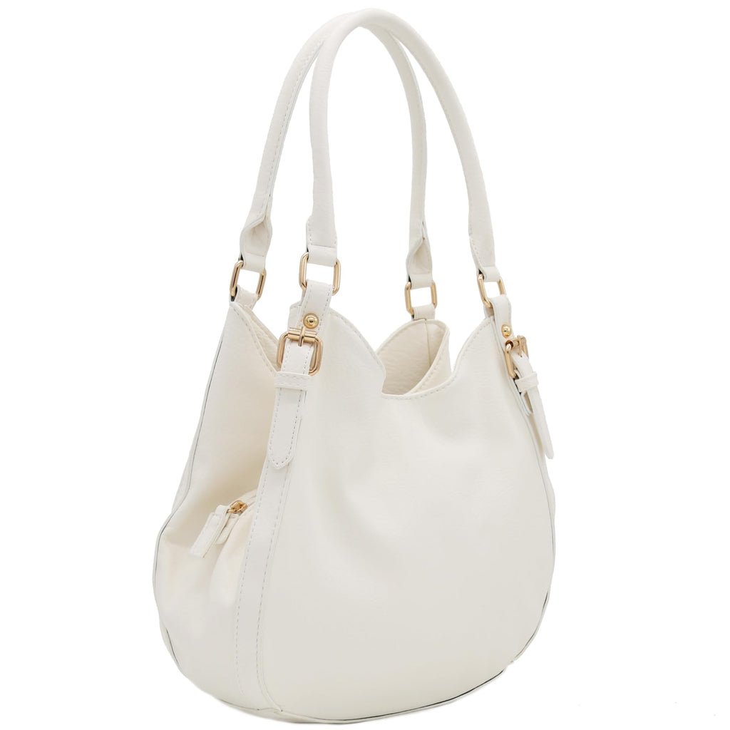 Faux Leather Medium Hobo Bag