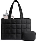 Black Quilted Tote Bag