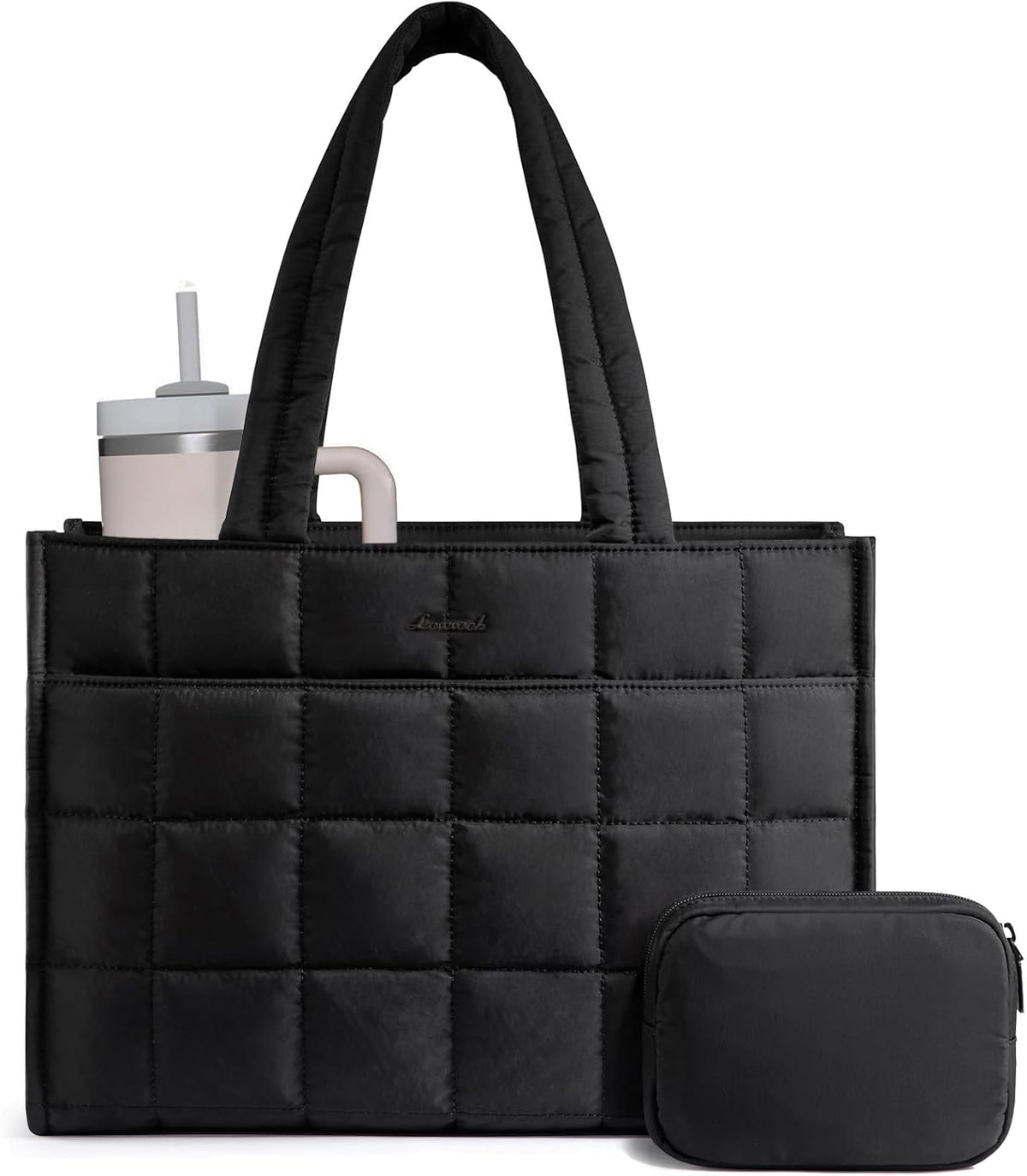 Black Quilted Tote Bag