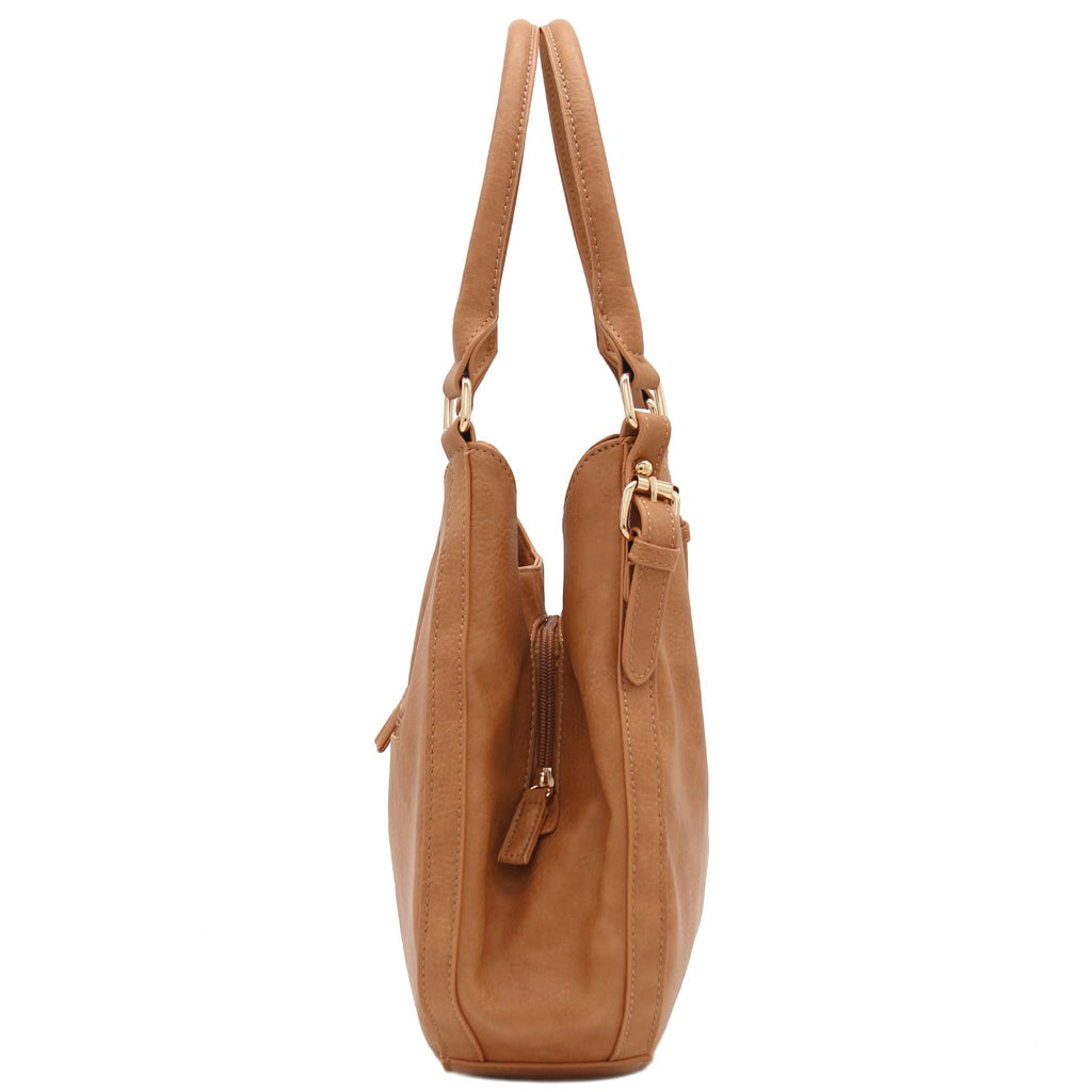 Faux Leather Medium Hobo Bag