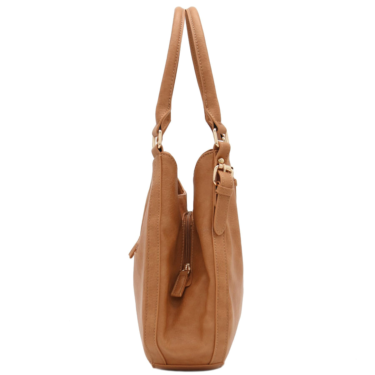 Faux Leather Medium Hobo Bag