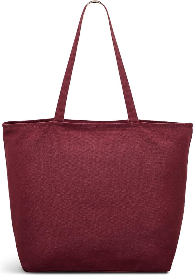 Responsible Large Ziptop Reusable Recycled Canvas Tote
