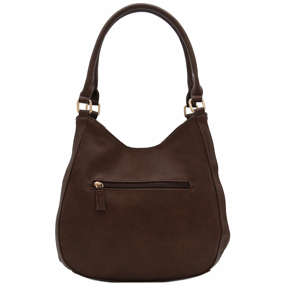 Faux Leather Medium Hobo Bag