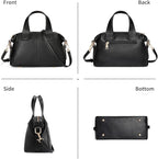 Grained Leather Satchel Handlebag