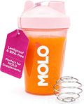 Shaker Bottle with Stainless Steel Mixer Ball, BPA and Phthalate Free, Dishwasher Safe, Leak Proof Lid, For Protein, Pre Workout, & other Supplements (Pink)