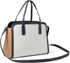 Convertible Satchel Color-Block Pebble PVC White Greige/Basket Brown/Tommy Navy One Size