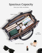 Trendy Satchel Tote Purse, PU Leather Crossbody Shoulder Bag Top Handle for Ladies