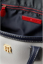 Convertible Satchel Color-Block Pebble PVC White Greige/Basket Brown/Tommy Navy One Size