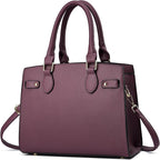 Structured Tan Satchel with Top Handles