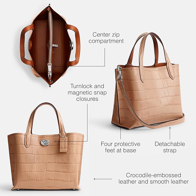 Women's Embossed Croc Willow Tote 24