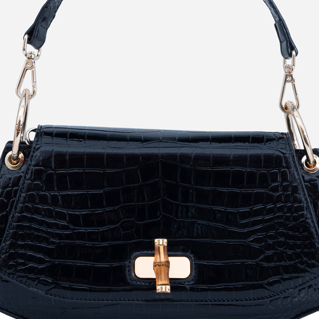 Bamboo Croc Shoulder Bag