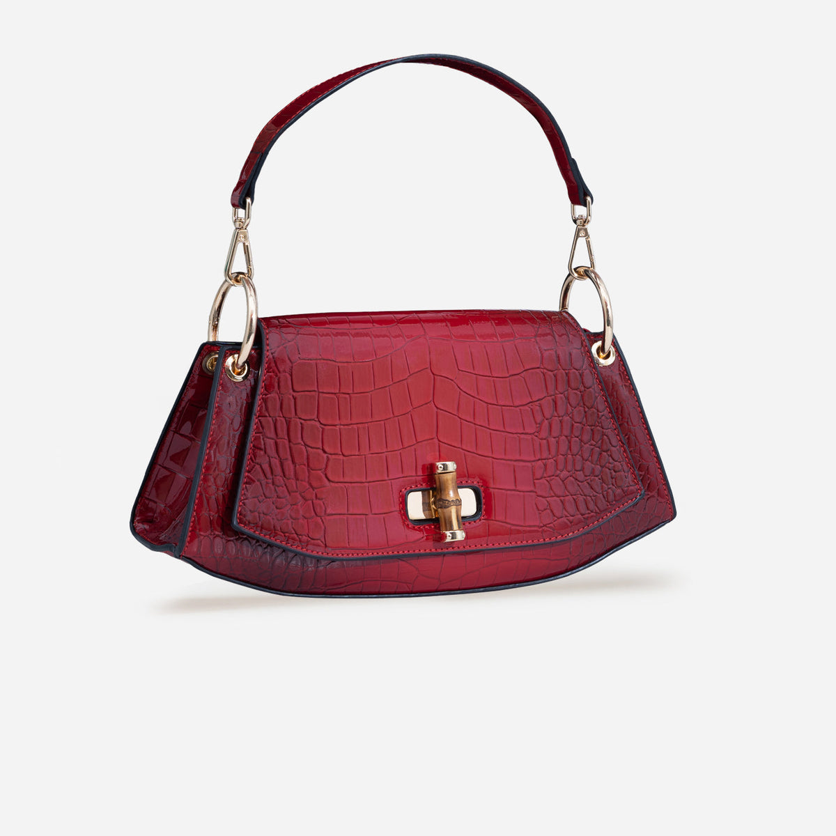 Bamboo Croc Shoulder Bag
