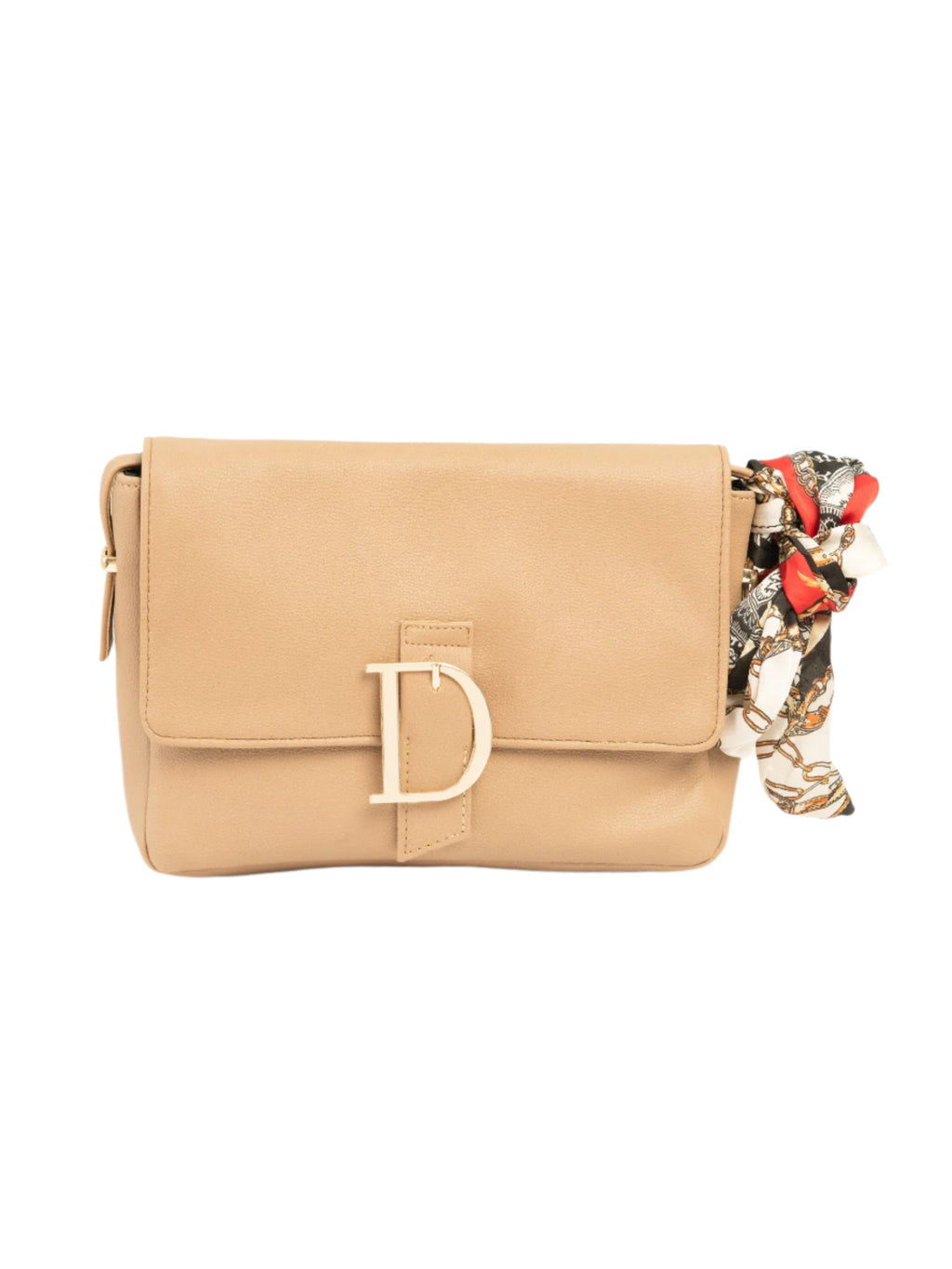 Beige Buckled Handbag