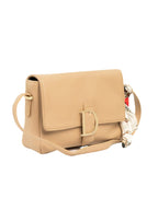Beige Buckled Handbag