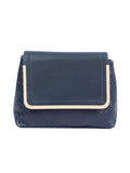 Blue Criss Cross Patterned Handbag