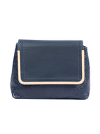 Blue Criss Cross Patterned Handbag