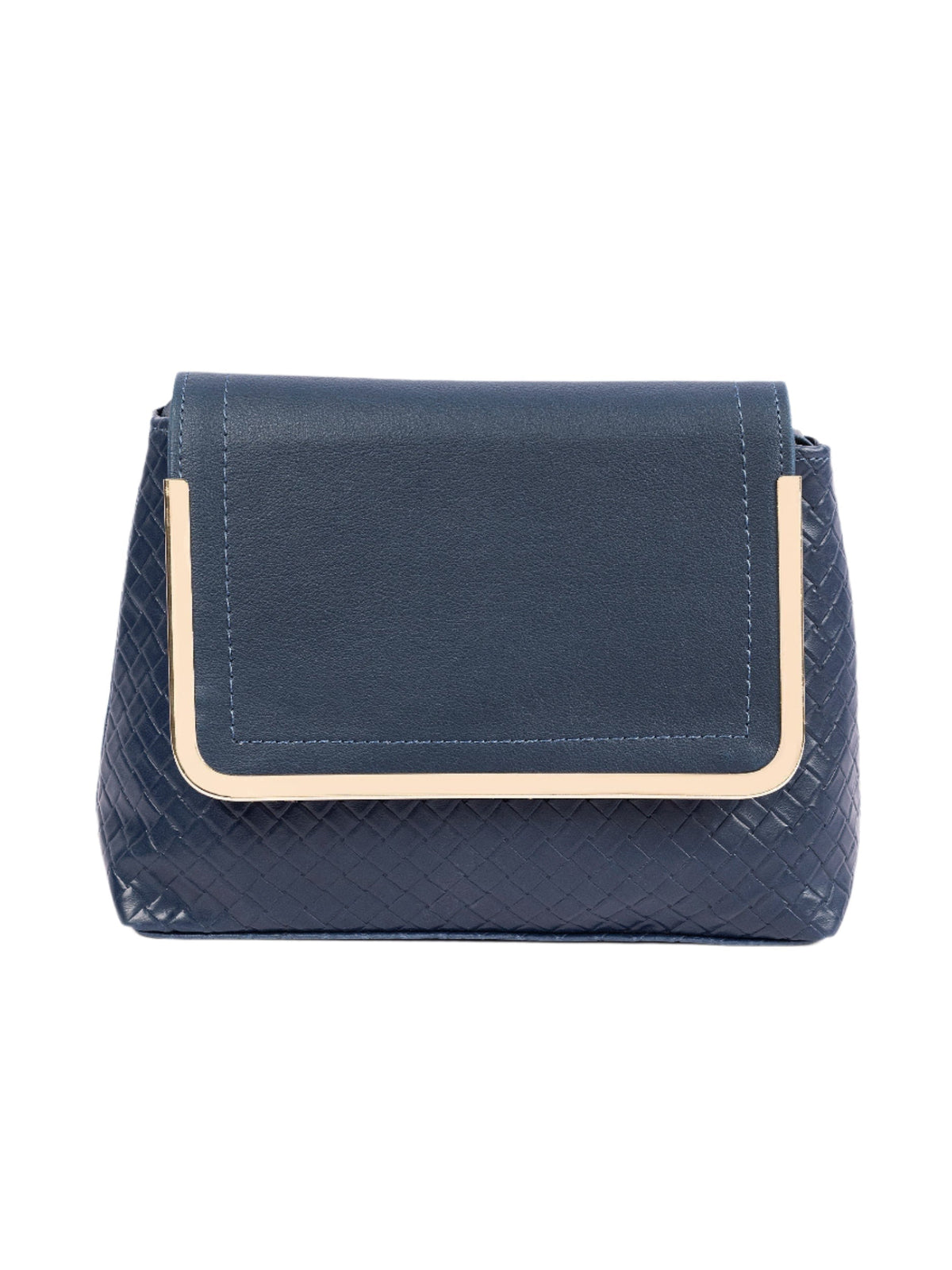 Blue Criss Cross Patterned Handbag