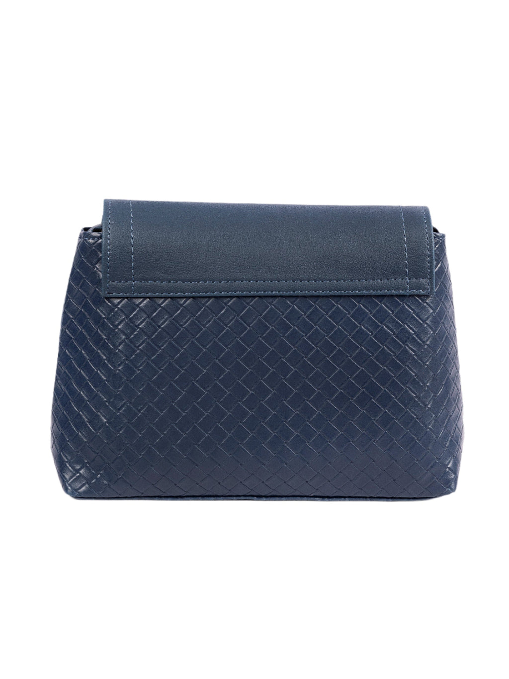Blue Criss Cross Patterned Handbag