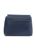 Blue Criss Cross Patterned Handbag