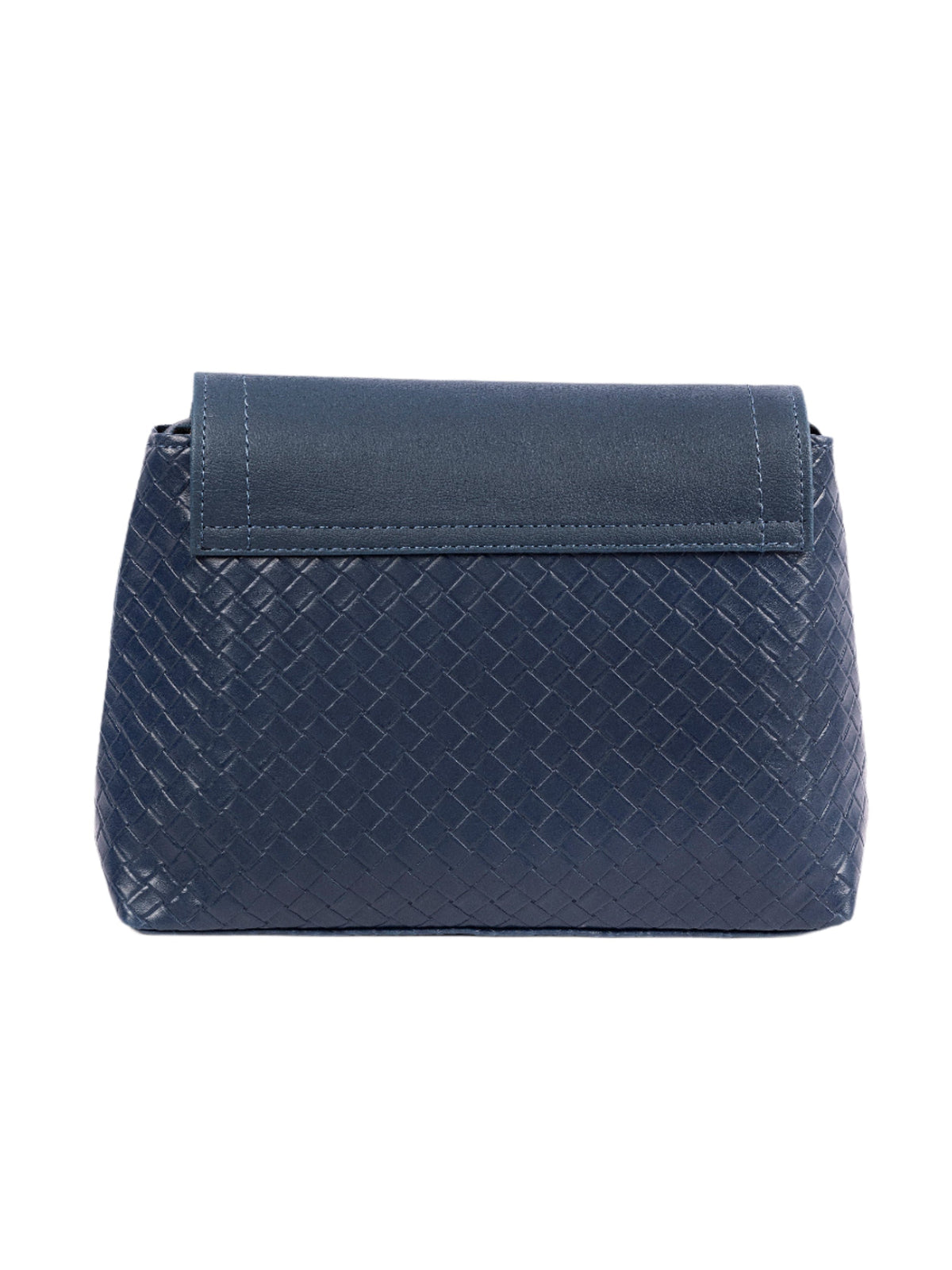 Blue Criss Cross Patterned Handbag