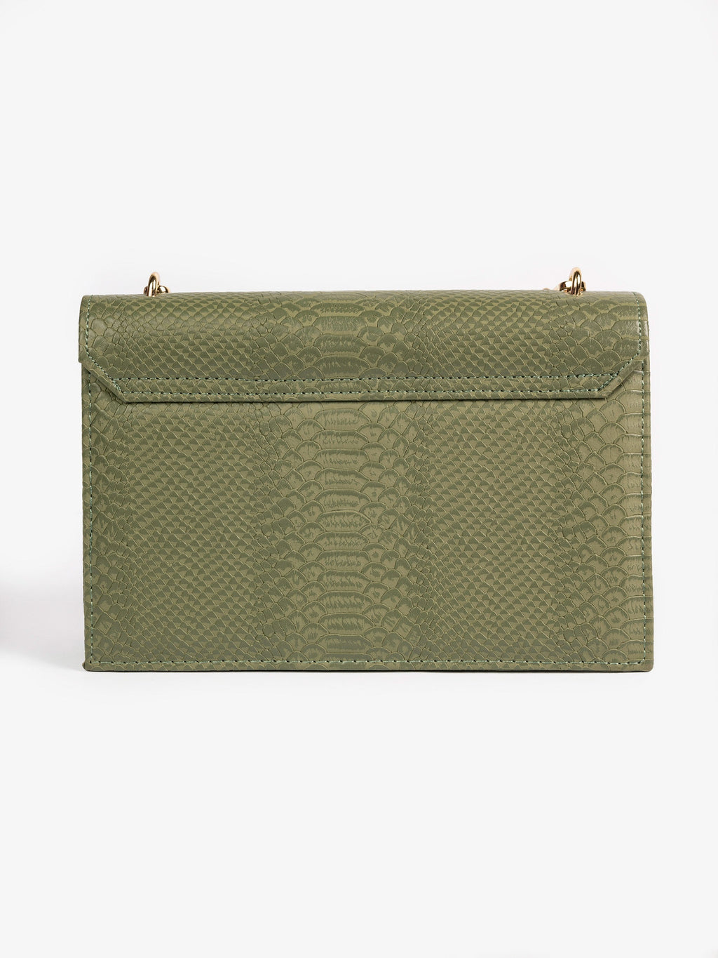 Green Snake Textured Handbag