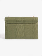 Green Snake Textured Handbag