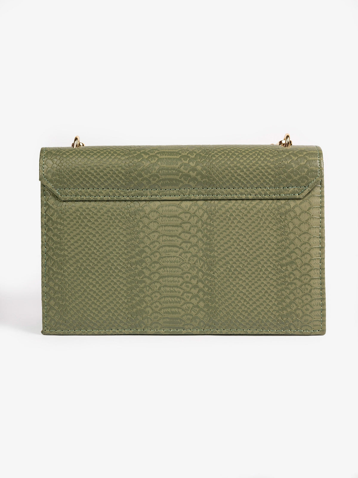 Green Snake Textured Handbag