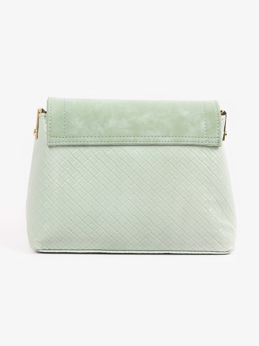 Green Criss Cross Patterned Handbag