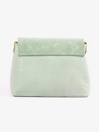 Green Criss Cross Patterned Handbag