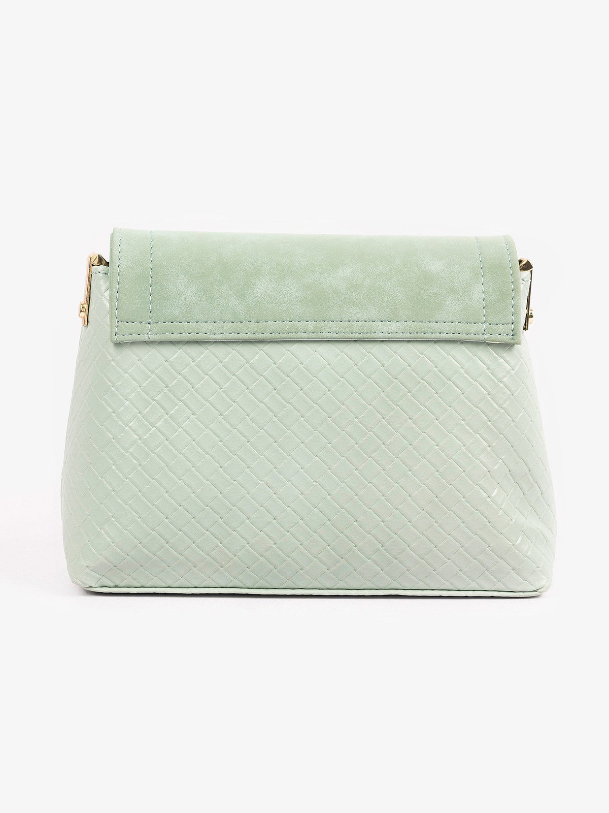 Green Criss Cross Patterned Handbag