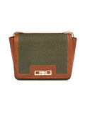 Green & Dark Orange Classic Handbag