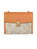Grey Two-Toned Flap Handbag
