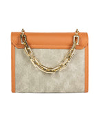 Grey Two-Toned Flap Handbag