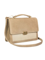 Grey Two-Toned Flap Handbag