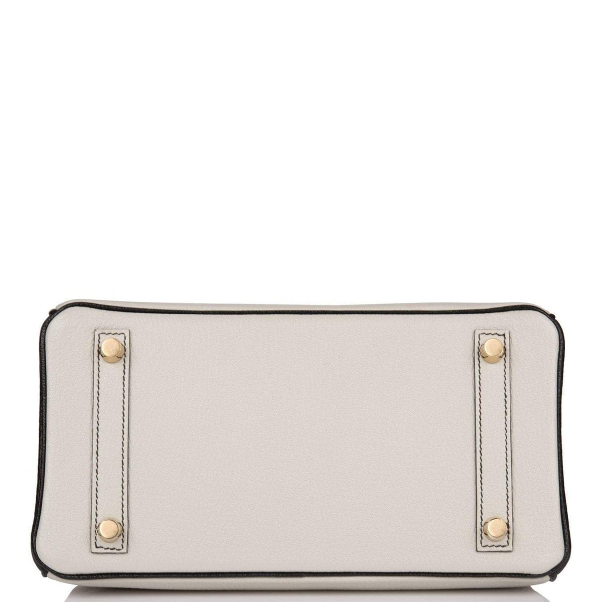 Birkin 25 Gray Perle and Black Chèvre Brushed Gold Hardware
