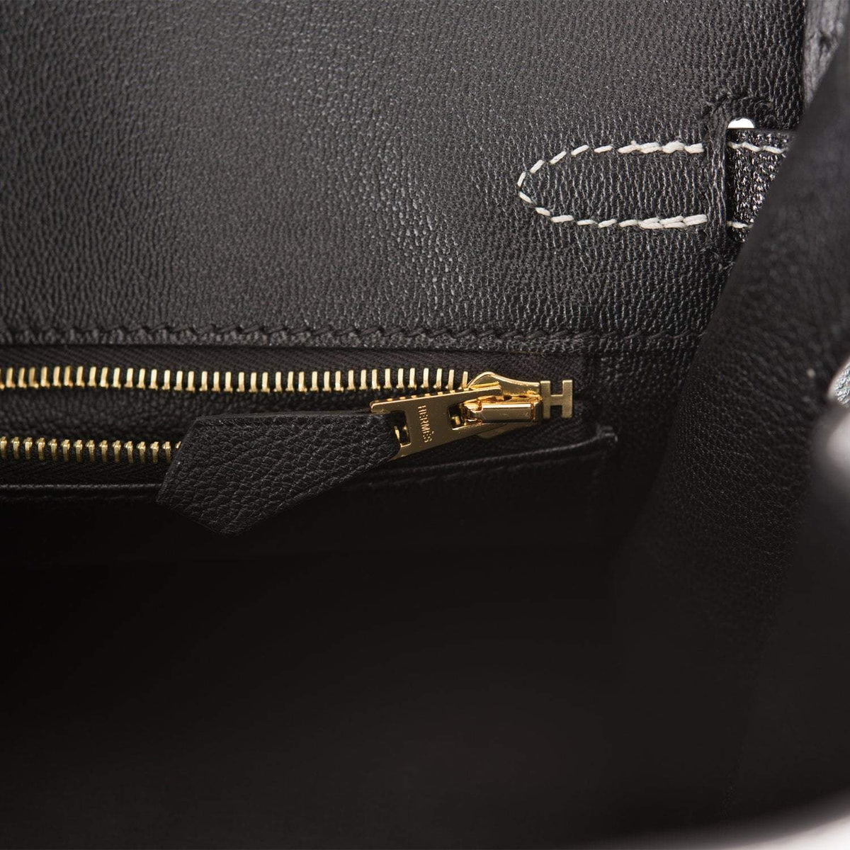 Birkin 25 Gray Perle and Black Chèvre Brushed Gold Hardware