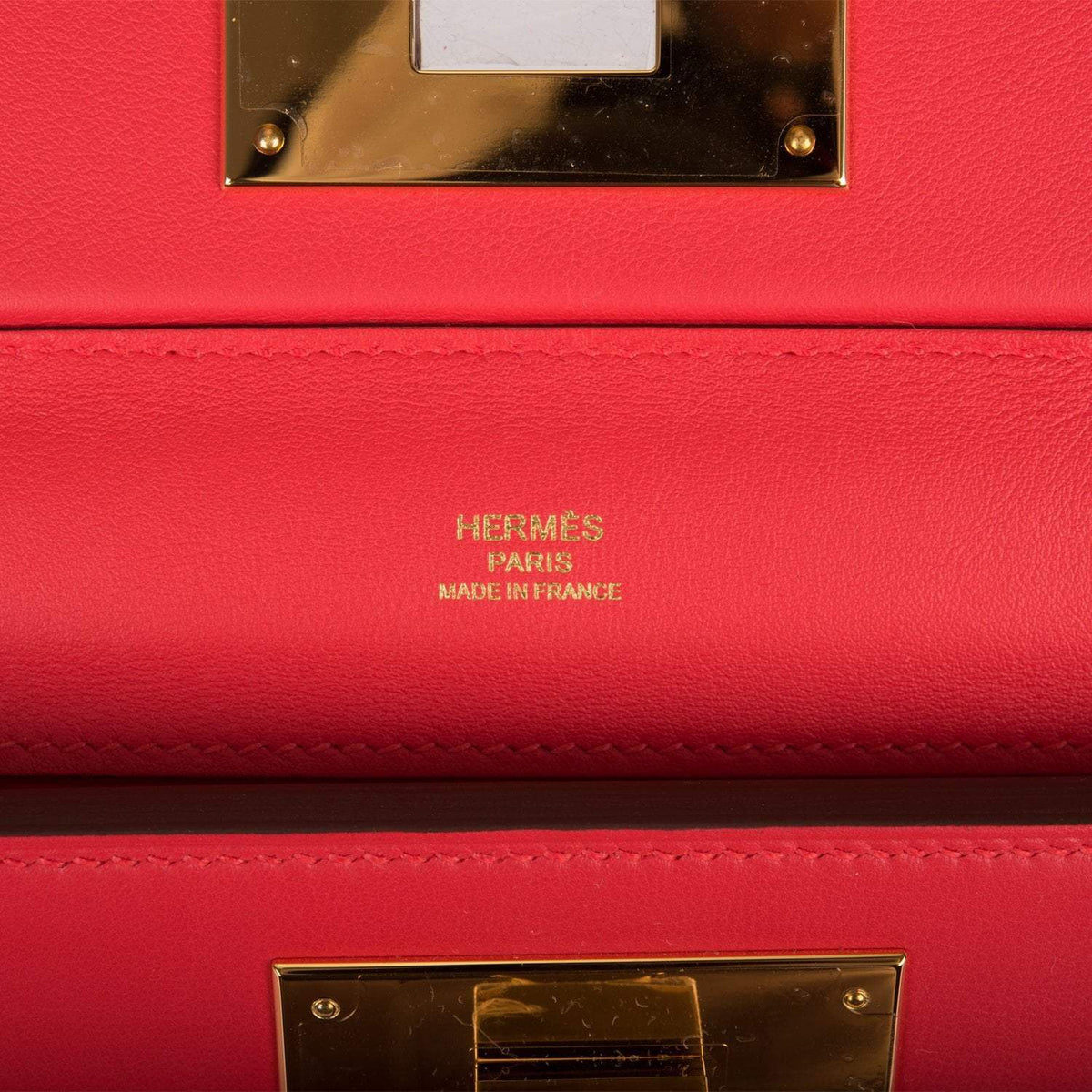 Hermes Rouge de Coeur Evercolor and Swift Mini 24/24 Bag Gold Hardware